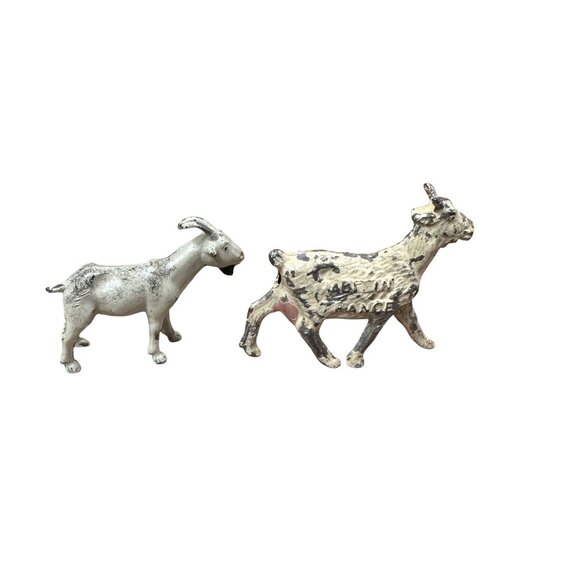 Vintage Lead Figures 2 Goats 1950s Vintage Lead Toys 1.5" Tall - Picture 5 of 6